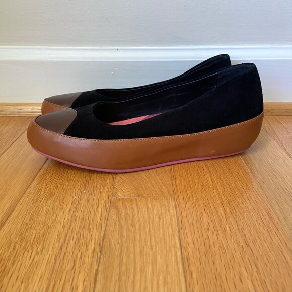 FitFlop Ballet Flats Due Women's EU 39 US 8 Leather Balletcore Minimalist EUC - Picture 2 of 10